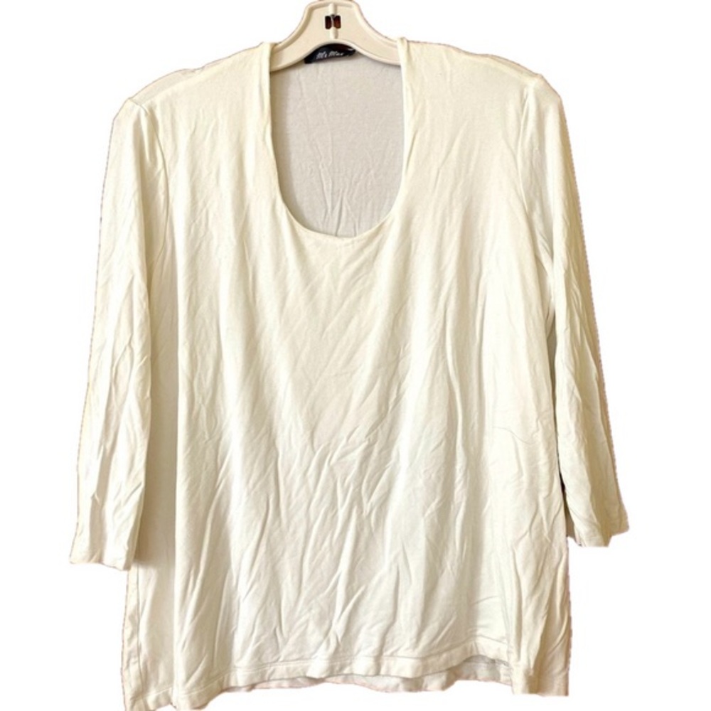 cream Mr. Max Dressy-Casual Plus Sized Top 1X